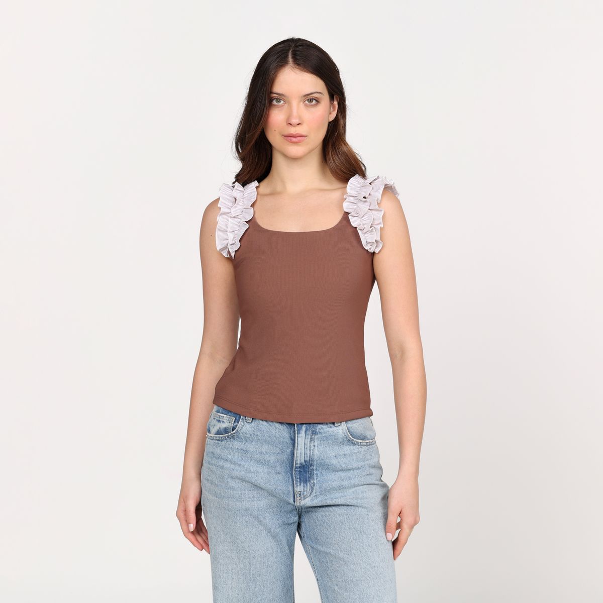 BASEMENT - Blusa Mujer con Boleros Sin mangas Basement