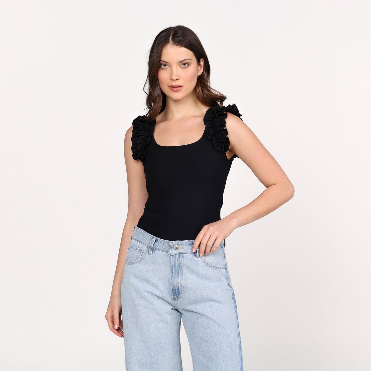 BASEMENT - Blusa Mujer con Boleros Sin mangas Basement