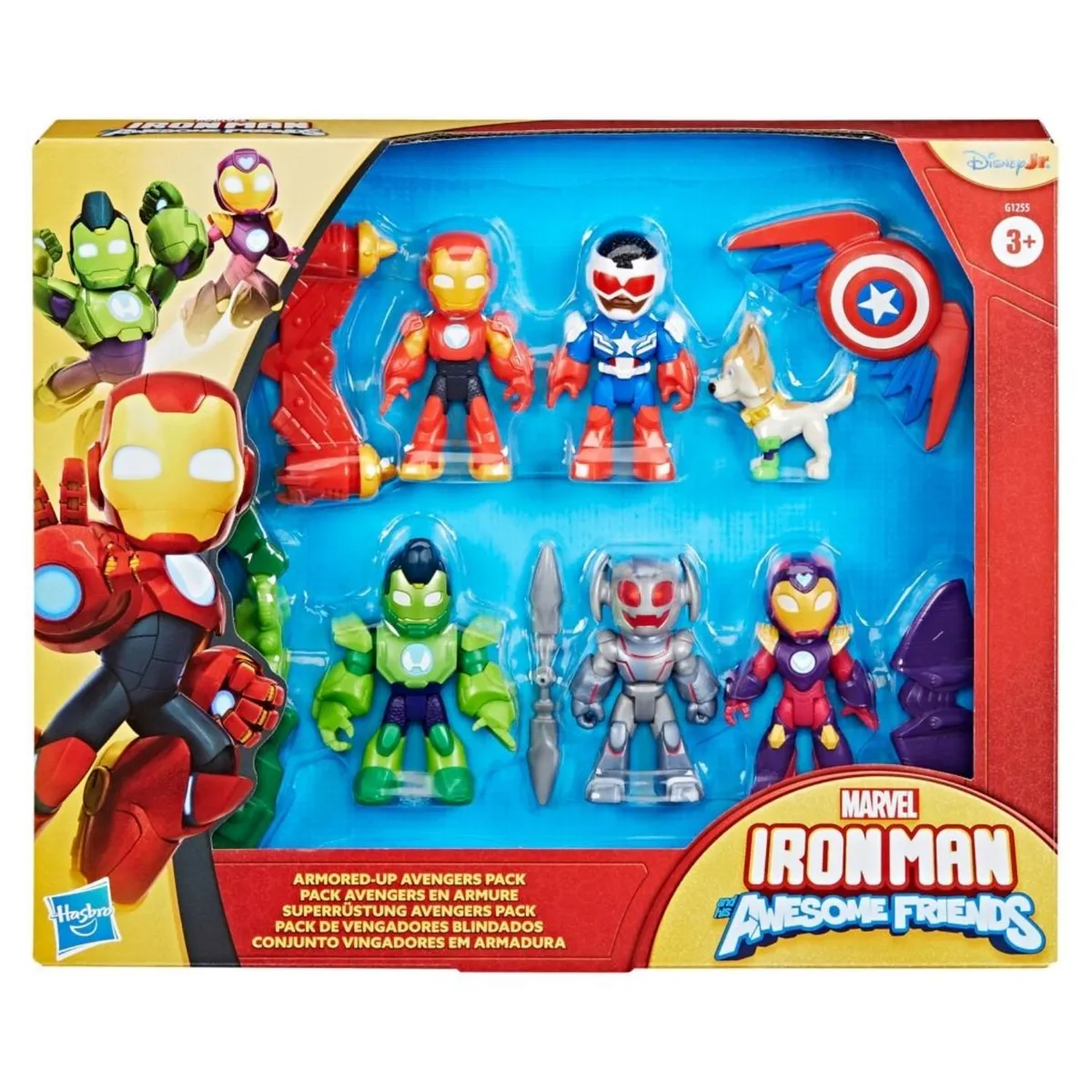  - Figura de acción Iron Man  and his Awesome Friends Paquete Blindado