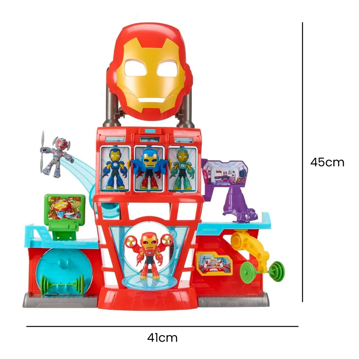 SPIDEY - Figura de acción Iron Man  and his Awesome Friends Set de juego Iron-Cuartel general