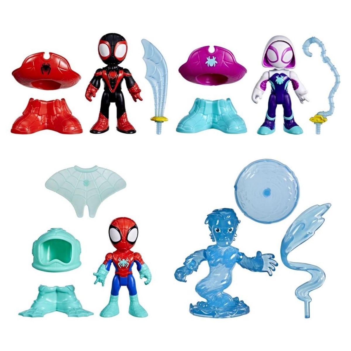 SPIDERMAN - Figura de acción Spiderman  Spidey and his Amazing Friends Water-Webs Pack X: 2 