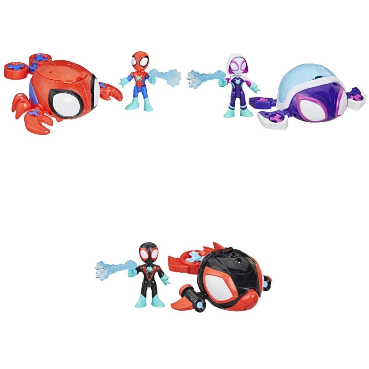 SPIDERMAN - Figura de acción Spiderman   Spidey and his Amazing Friends Water-Webs Vehículo que cambian de color