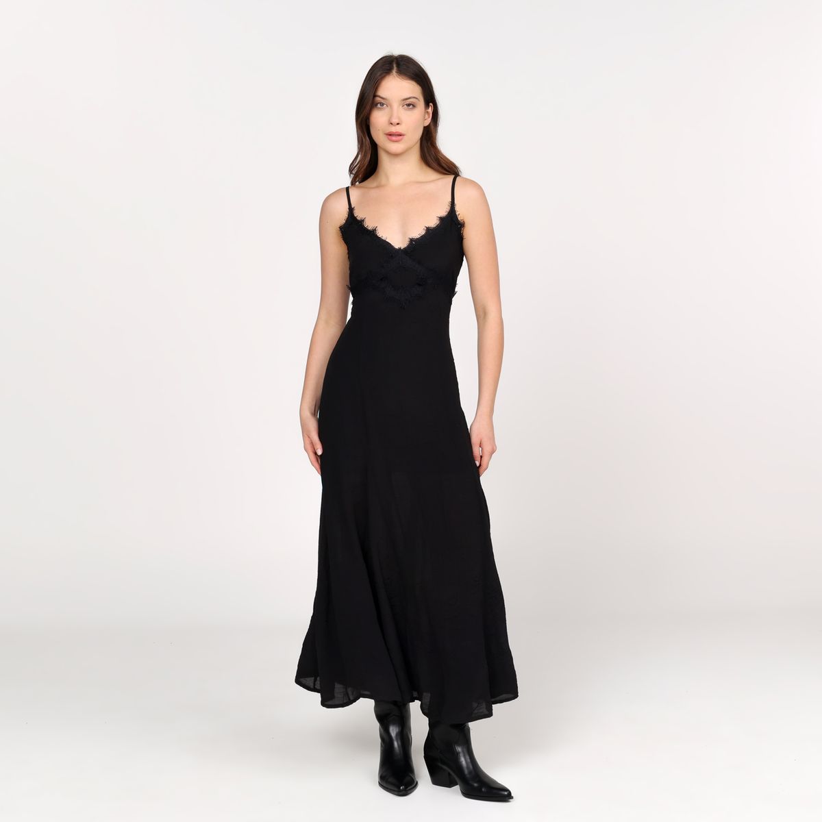 BASEMENT - Vestido Mujer Medio Casual con Encaje Basement 