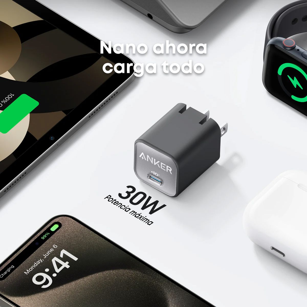 ANKER - Cargador 30W USB C BLACK Anker