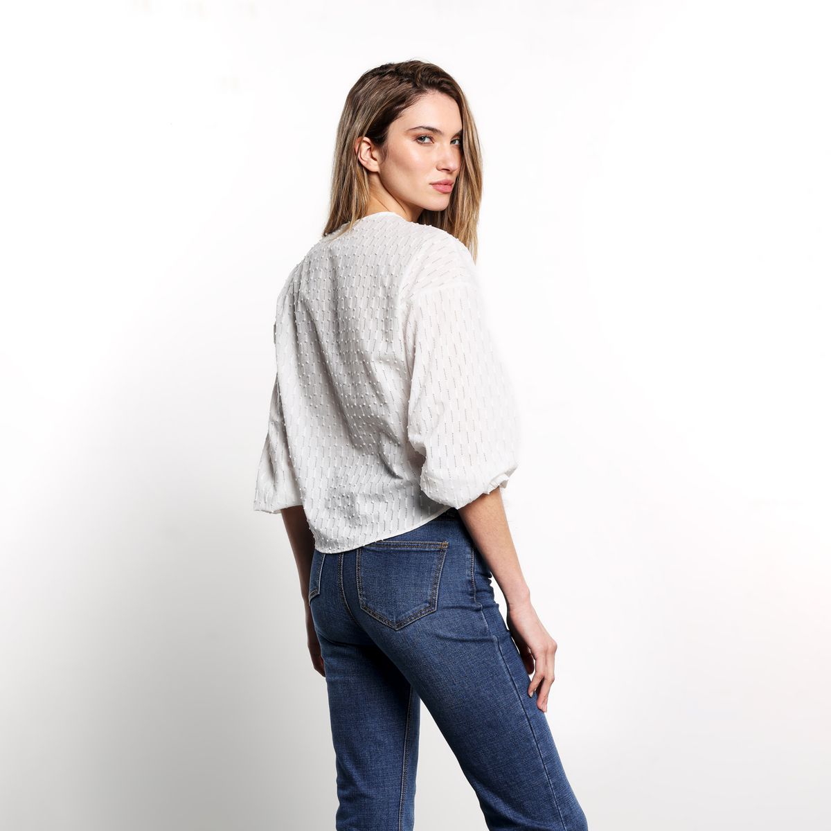 DENIMLAB - Blusa Mujer Anudada Manga 3/4 Denimlab 