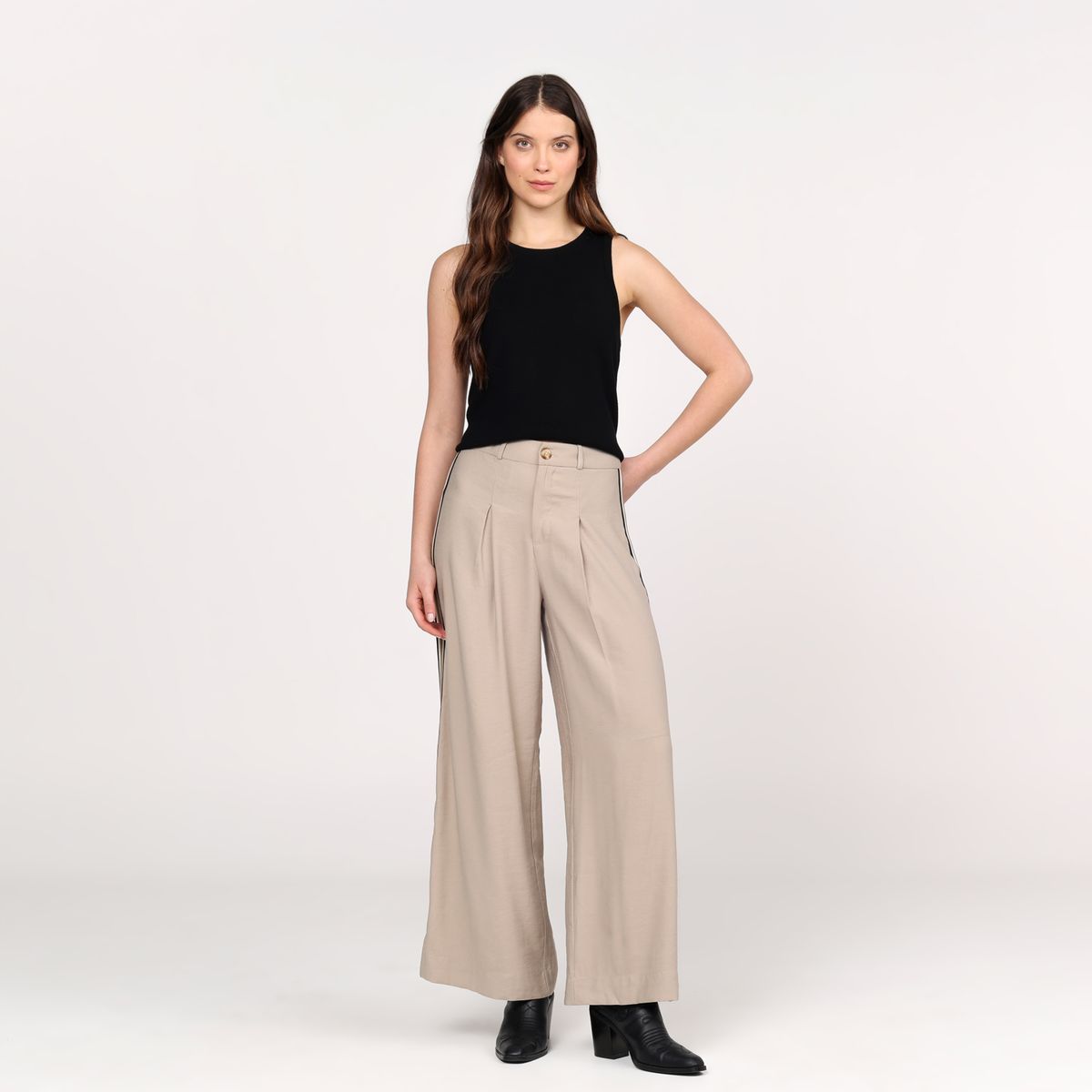 BASEMENT - Pantalon Recto Mujer Tiro alto Basement 