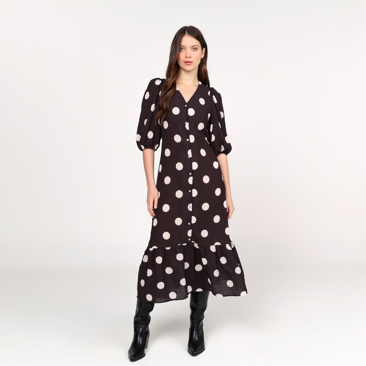 BASEMENT - Vestido Mujer Largo  Casual Basement