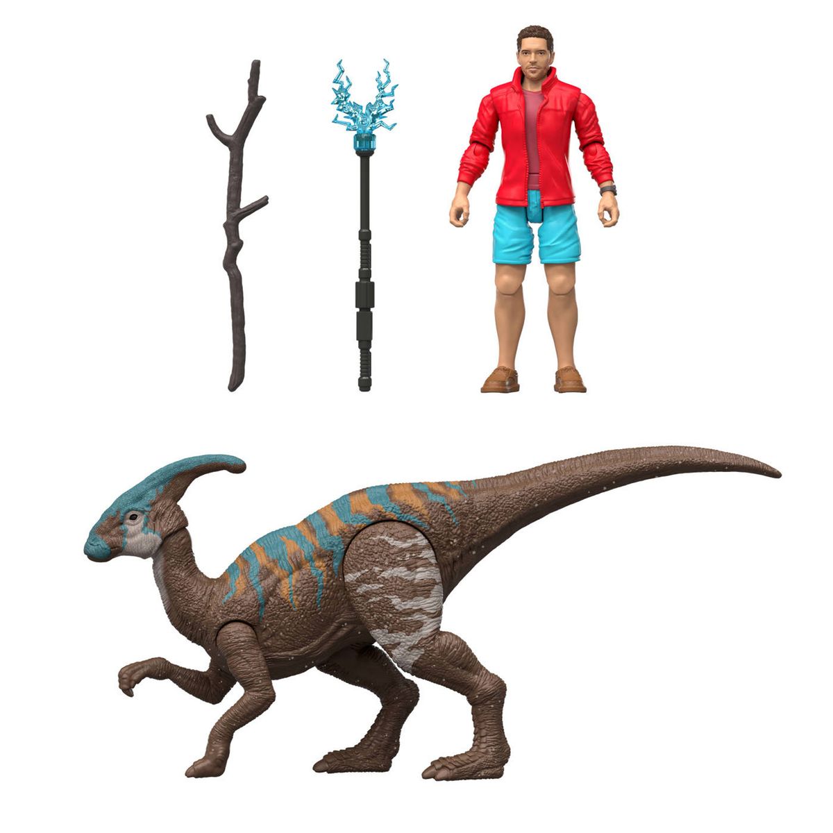JURASSIC WORLD - Juguete didáctico Jurassic World Dinosaurio : Rebirth Paquete con Dinosaurio y Humano. Producto aleatorio