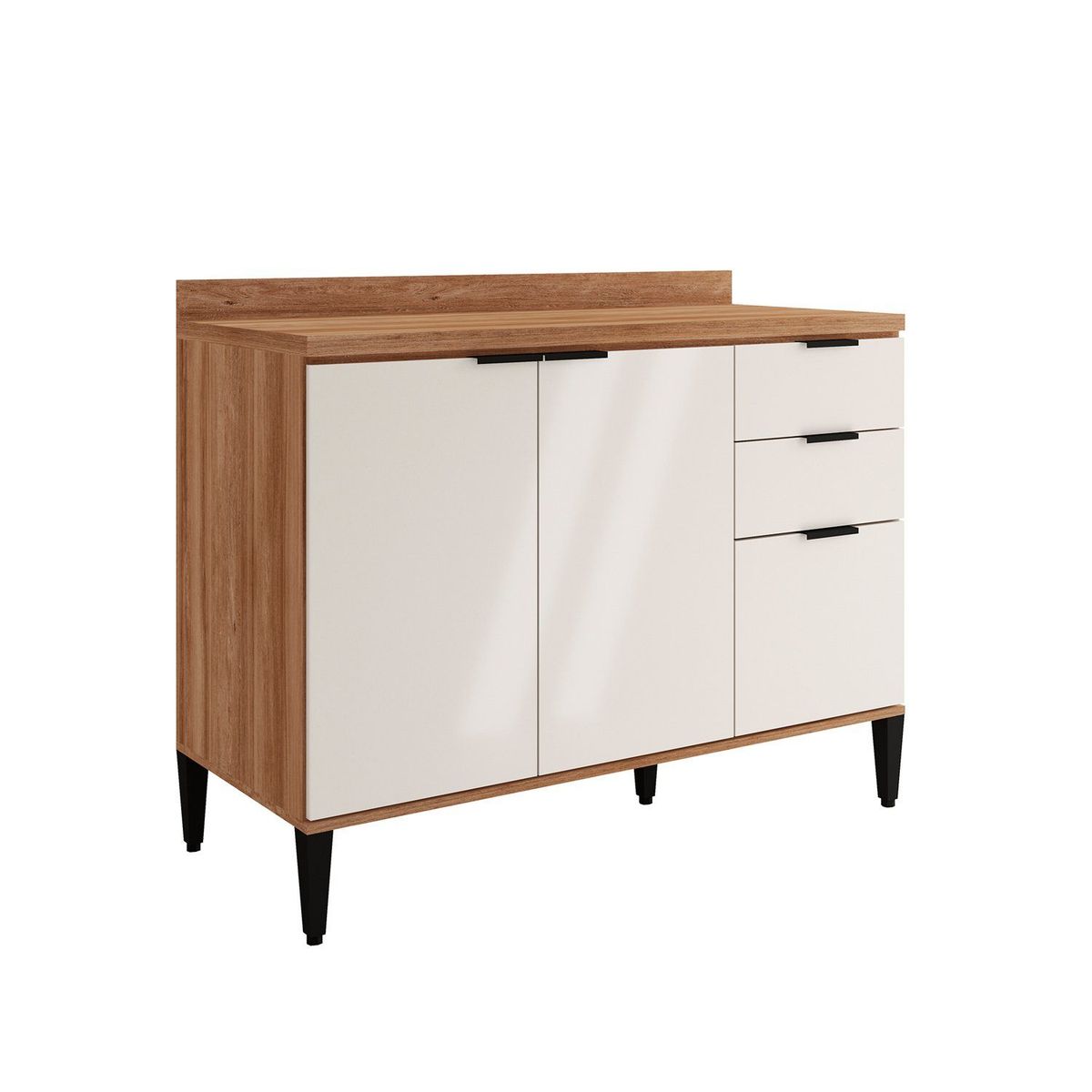BERTOLINI - Mueble Inferior De Cocina 120 cm en MDP Blanco.