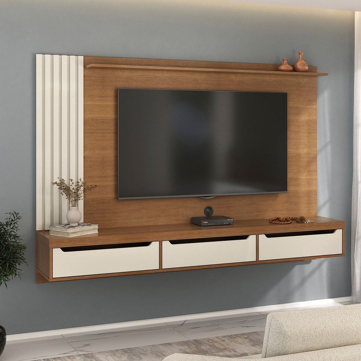 BERTOLINI - Mueble para TV 75" en MPD 200cm incluye soporte TV