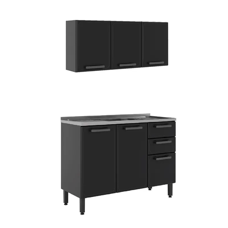 BERTOLINI - Cocina Integral Moderna Estilo en Acero (Incluye Mesón) 192 x 48 cm Bertolini 