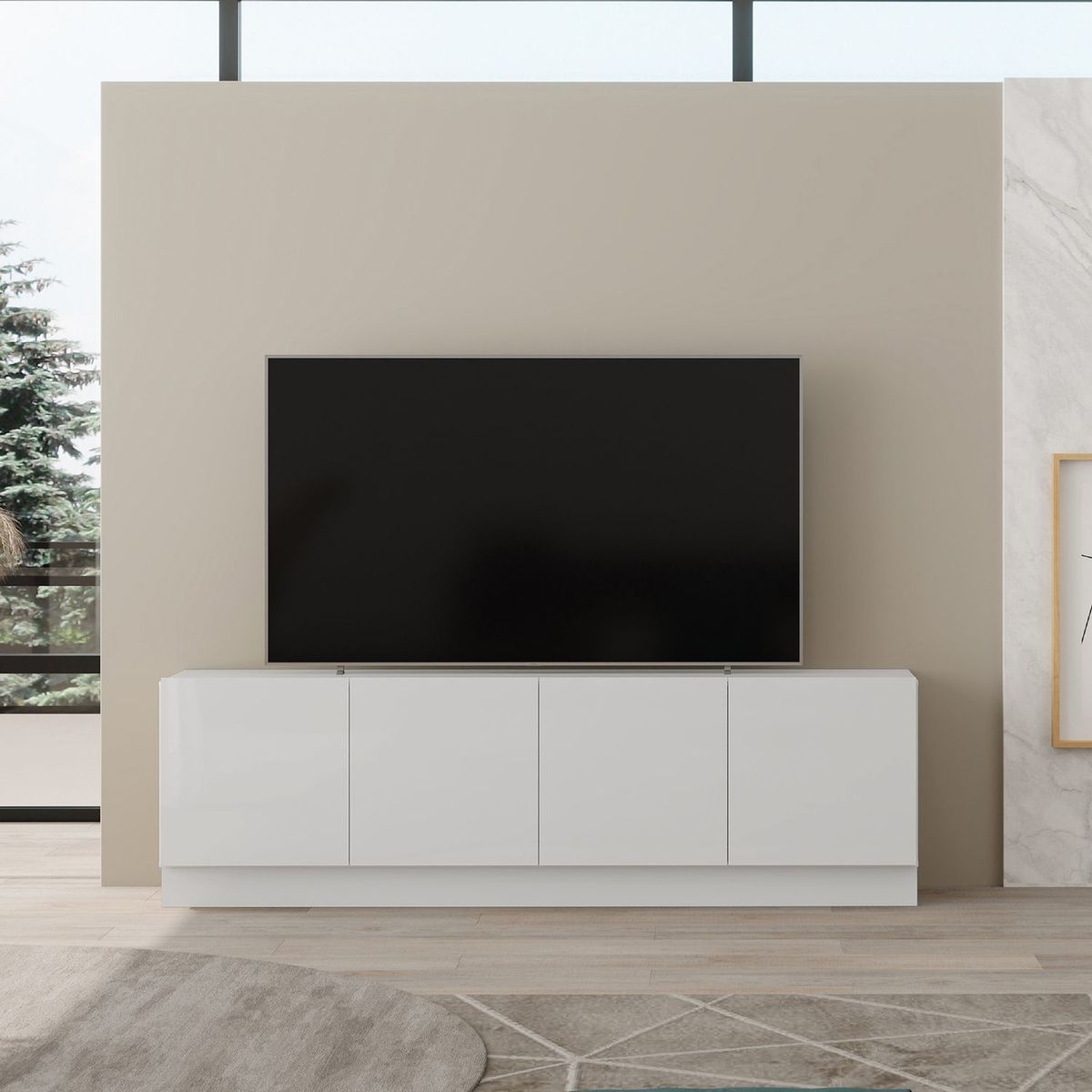 BERTOLINI - Mueble de Televisión Moderno de 182 x 55.5 x 36 cm  para Televisores de Hasta 70 Pulgadas, Bertolini