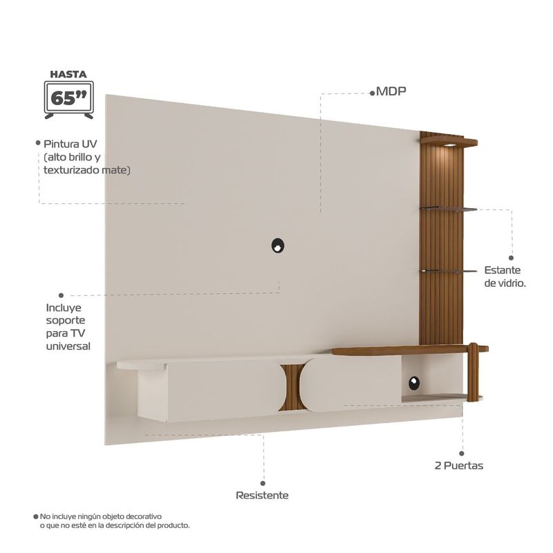 BERTOLINI - Panel de TV para Television de Hasta 70 Pulgadas Luxury 200 x 147 x 31.5 cm Bertolini