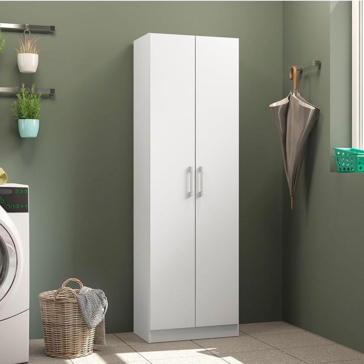 BERTOLINI - Closet Armario Multiuso Moderno 169 x 56 x 33 cm Blanco Bertolini - Mueble