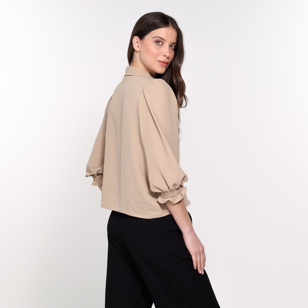 BASEMENT - Blusa Mujer Con aplique Manga 3/4 Basement 