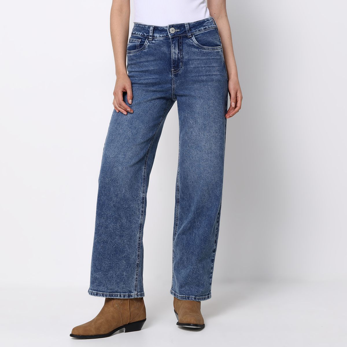 DENIMLAB - Jean Recto Mujer Tiro alto Denimlab
