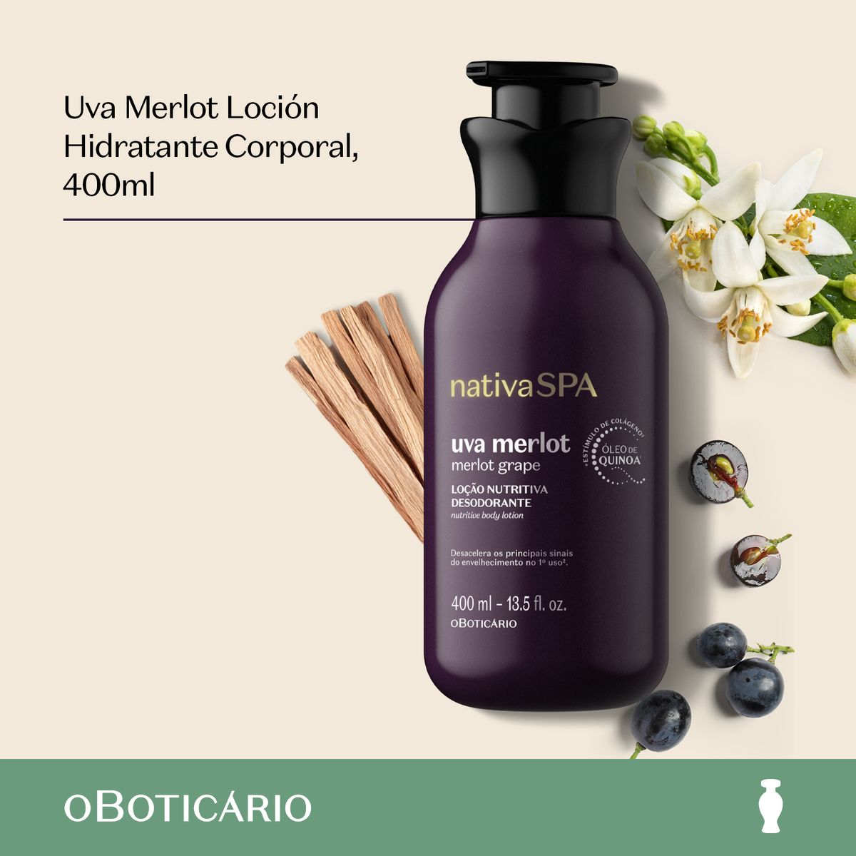 NATIVA SPA - Hidratante corporal Nativa Spa O Boticario Para Todo tipo de piel 400 ml 