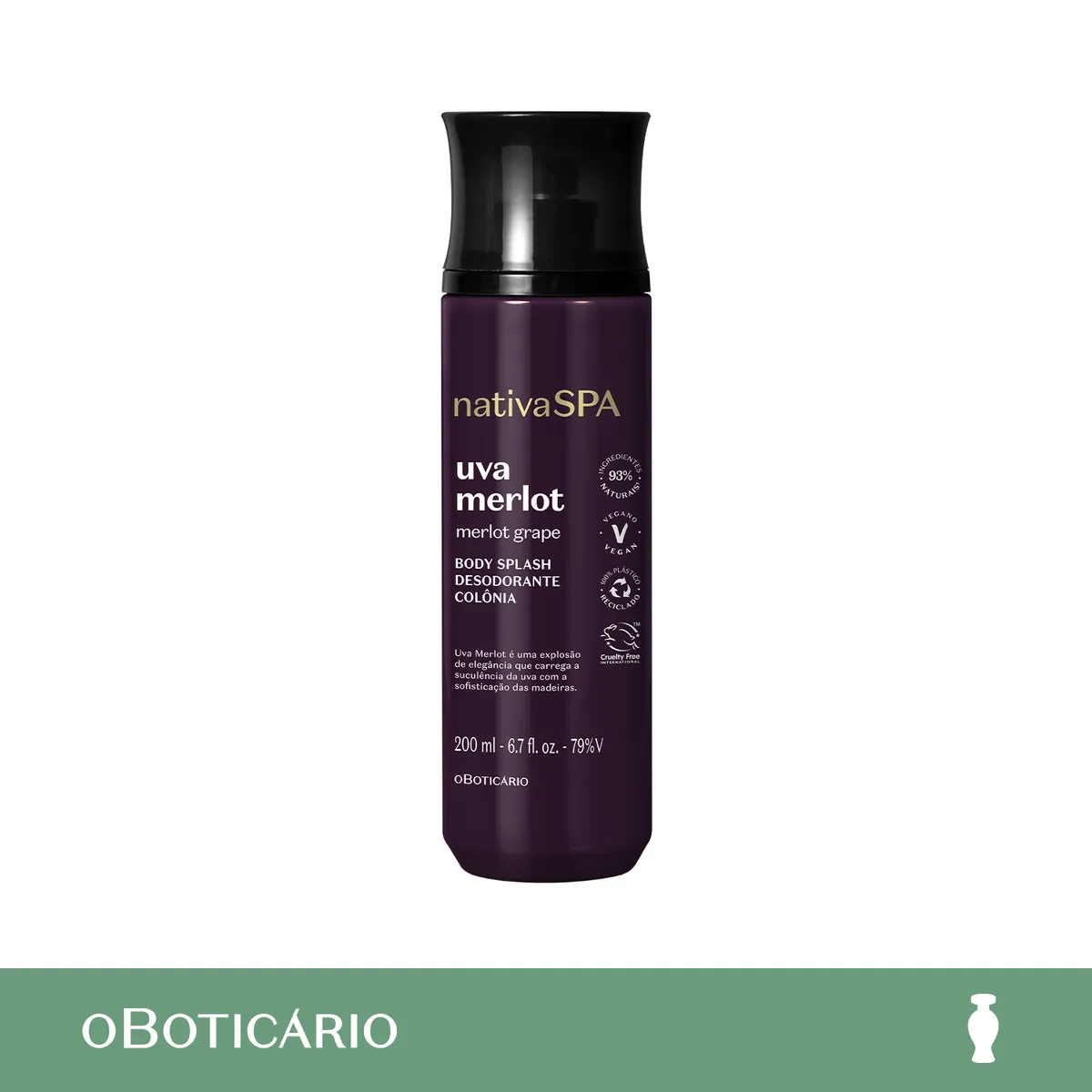NATIVA SPA - Perfume Mujer Nativa Spa O Boticario Uva Merlot 200 ml Body splash 