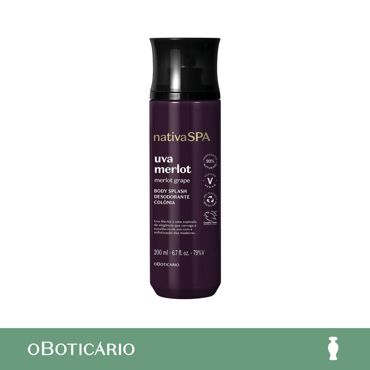 NATIVA SPA - Perfume Mujer Nativa Spa O Boticario Uva Merlot 200 ml Body splash 