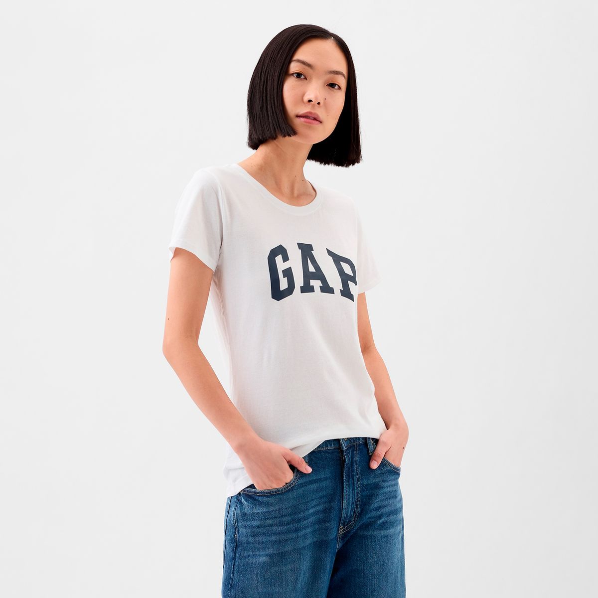 GAP - Camiseta Mujer con Logo Manga corta de Algodón GAP