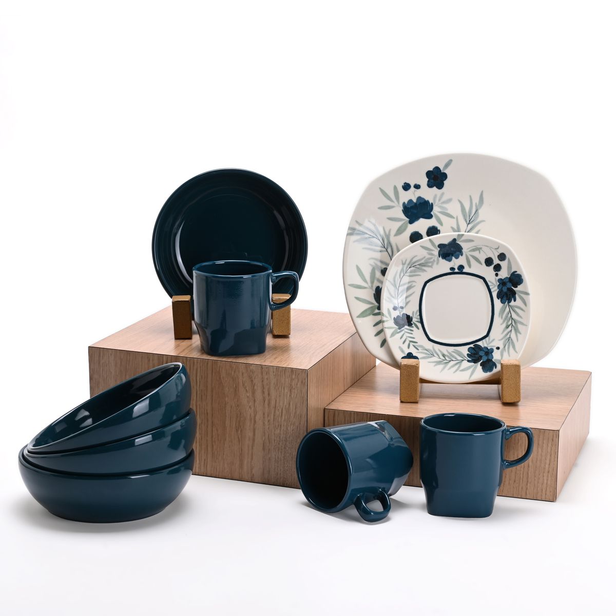 CORONA - Vajilla Corona: Porcelana Carlota 4 puestos 16 piezas