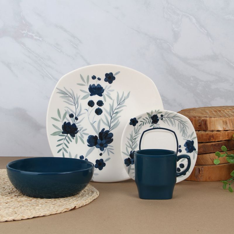 CORONA - Vajilla Corona: Porcelana Carlota 4 puestos 16 piezas