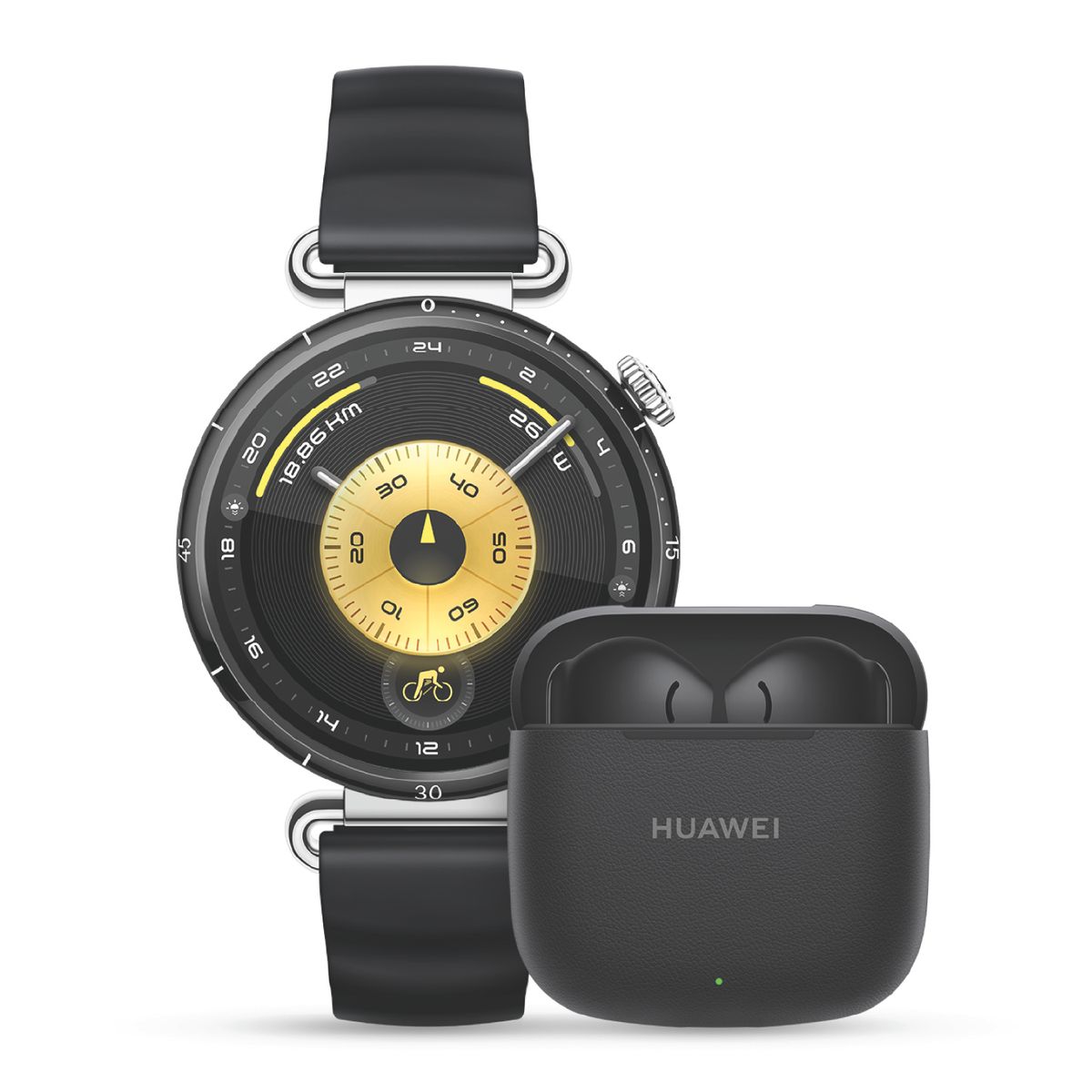 HUAWEI - Smartwatch HUAWEI  GT 6 41MM Negro | 5 ATM, IP68, IP69 resistencia al agua | pantalla AMOLED táctil a color | Correa de Fluoroerástomero + Audifonos Freebuds SE3 1,32 mm