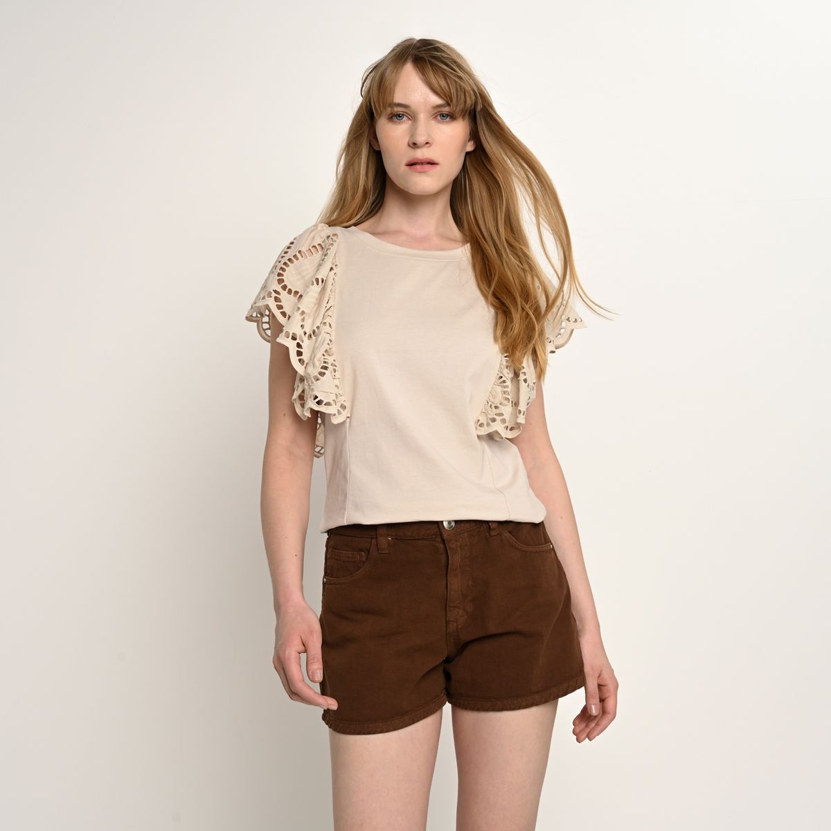 BASEMENT - Short Mujer Tiro medio de Algodón Basement