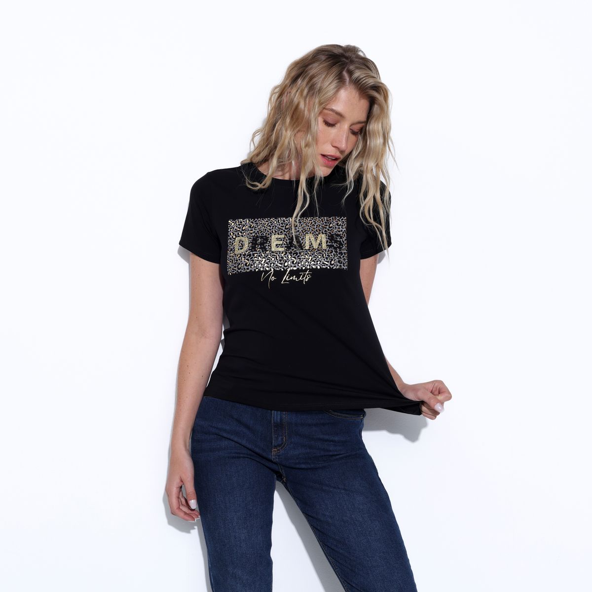 MOSSIMO - Camiseta Mujer con Estampado Manga corta Mossimo