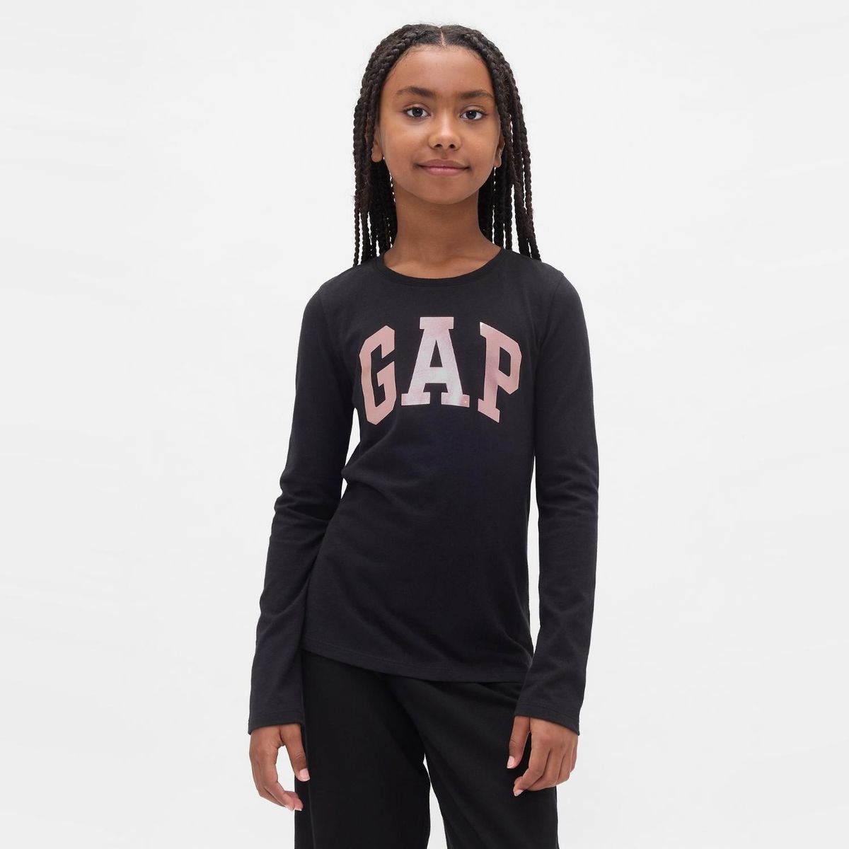 GAP - Camiseta Para Niña  con Logo Manga larga de Algodón GAP