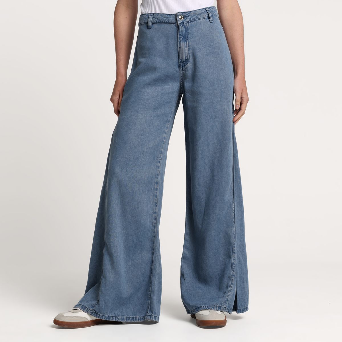 MOSSIMO - Jean Palazzo Mujer Tiro alto Denim Mossimo