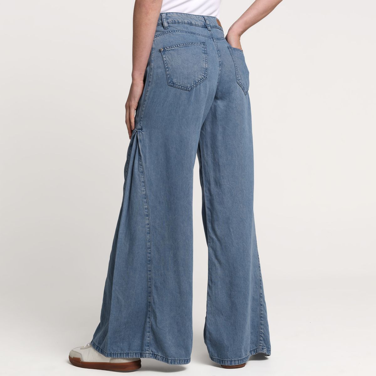 MOSSIMO - Jean Palazzo Mujer Tiro alto Denim Mossimo