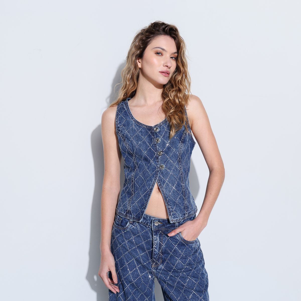 MOSSIMO - Chaleco Mujer con Estampado Slim fit de Algodón Mossimo