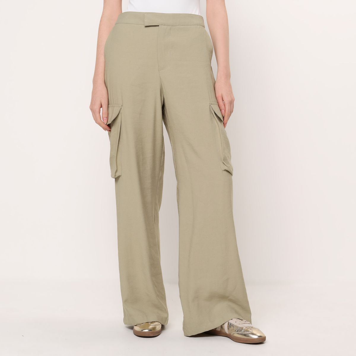 BASEMENT - Pantalon Recto Mujer Tiro alto Basement 