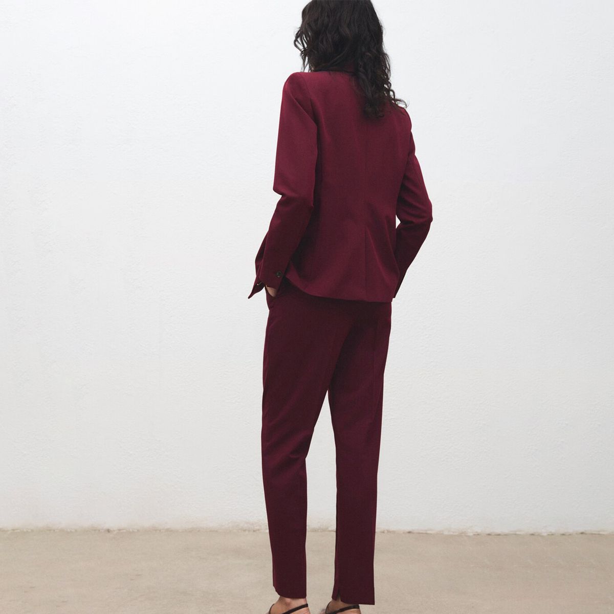 MANGO - Pantalón Recto Mujer Tiro medio Mango