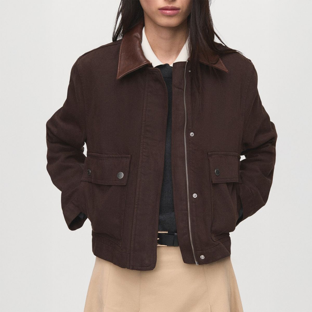 MANGO - Chaqueta Mujer de Algodón Mango