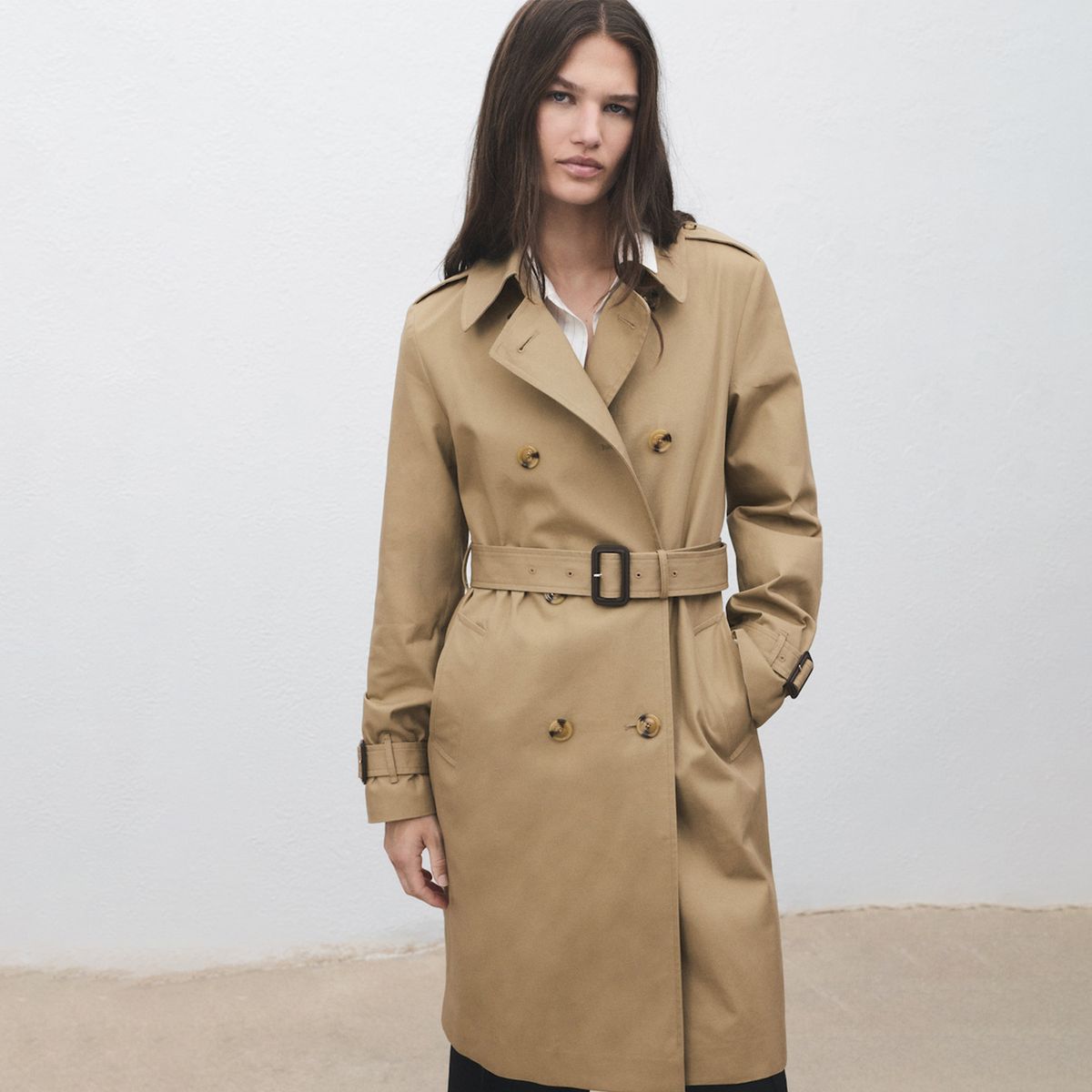 MANGO - Trench Mujer de Algodón Mango