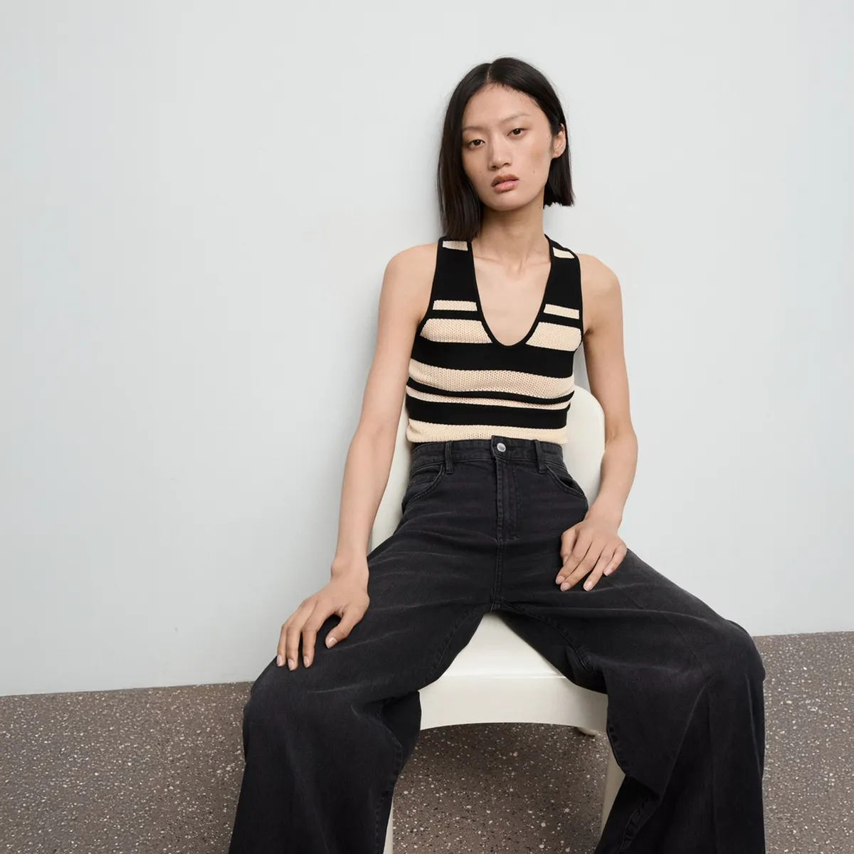 MANGO - Top esqueleto Mujer con Estampado Sin mangas Mango