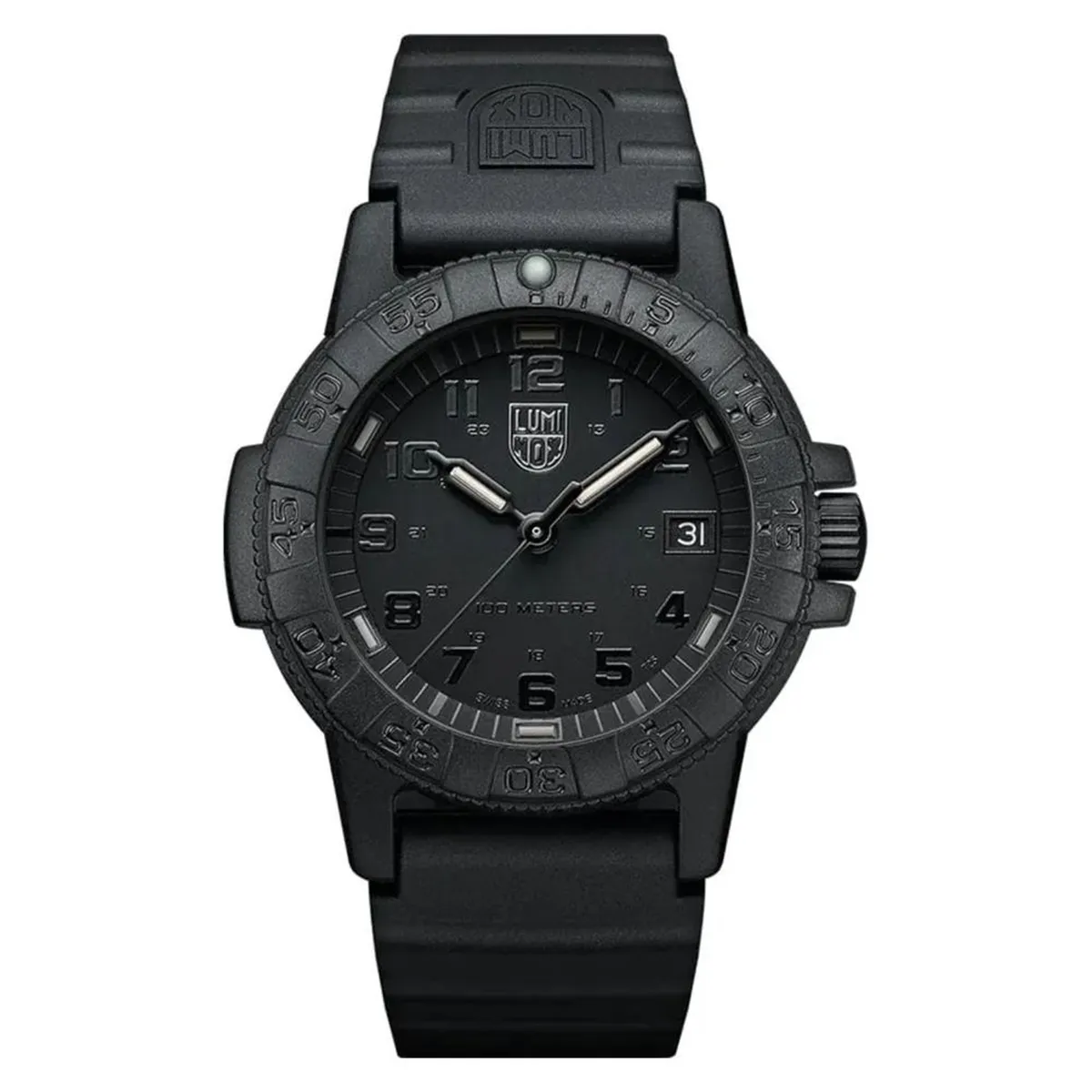  - Reloj Luminox Hombre leatherback . Reloj Goma Negro