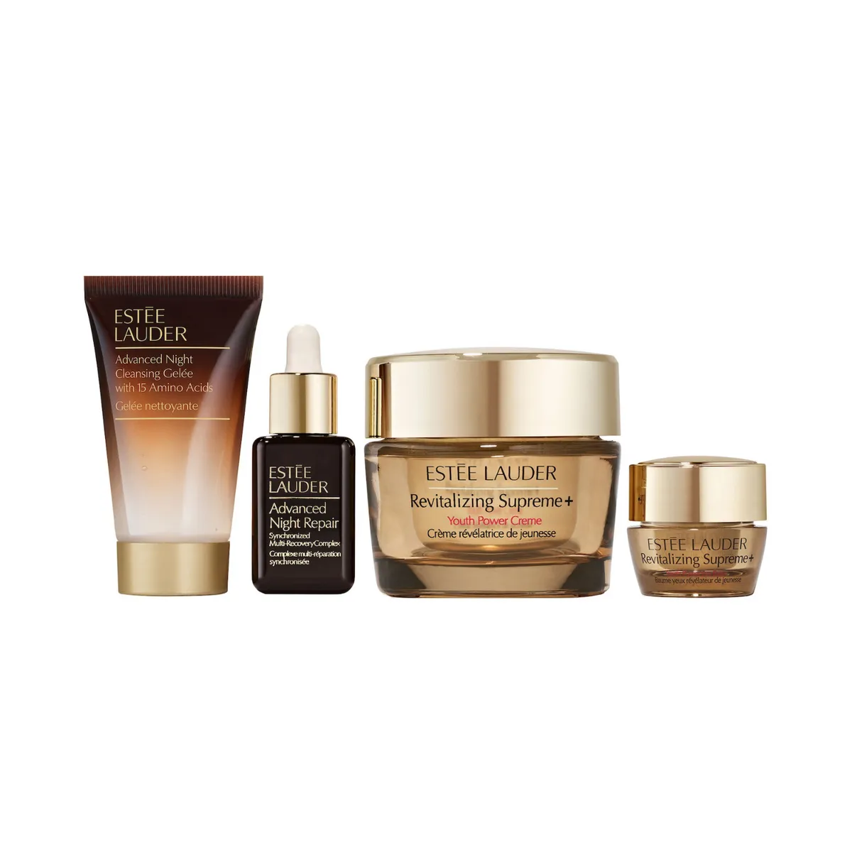 ESTEE LAUDER - Set Tratamiento antiedad Estée Lauder Set Tratamiento Levanta y Reafirma Rostro Revitalizing Supreme+ Holiday Estee Lauder Incluye 4 productos