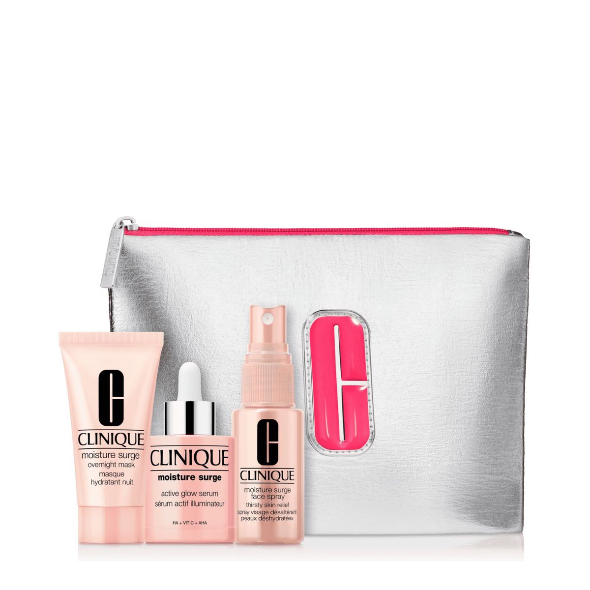 CLINIQUE - Set Hidratante facial Humectante Rostro Glow All Over: Moisture Surge¿ Holiday Clinique Incluye 3 productos