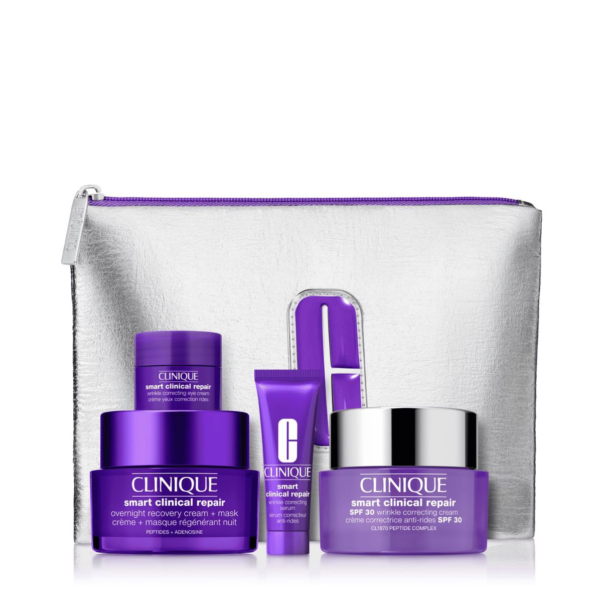 CLINIQUE - Set Tratamiento antiedad Rostro Day-to-Night De-Aging: Smart Clinical Repair Holiday Clinique Incluye 4 productos