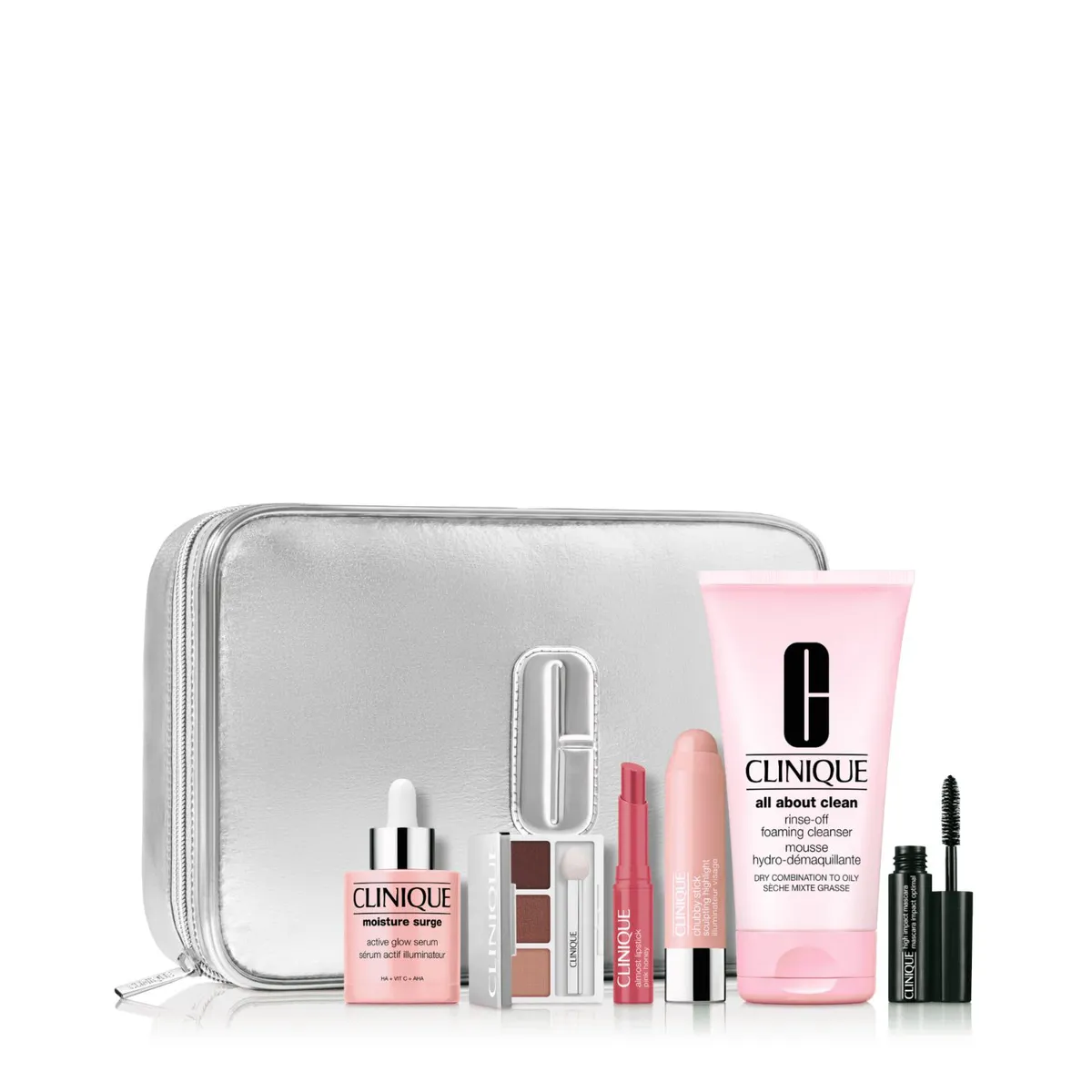 CLINIQUE - Set de maquillaje rostro Clinique Tratamiento Glow on the Go Holiday Incluye 6 productos 