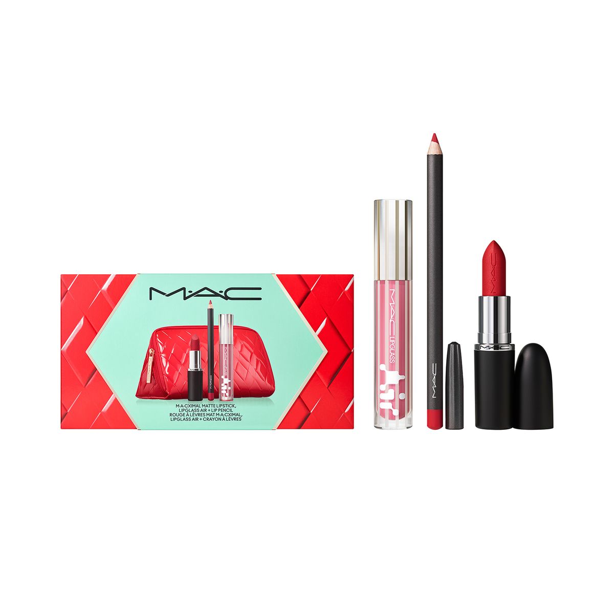 MAC COSMETICS - Set Labiales larga duración Trending Tomorrow Lip Trio Ruby Woo Mac Cosmetics incluye 3 productos