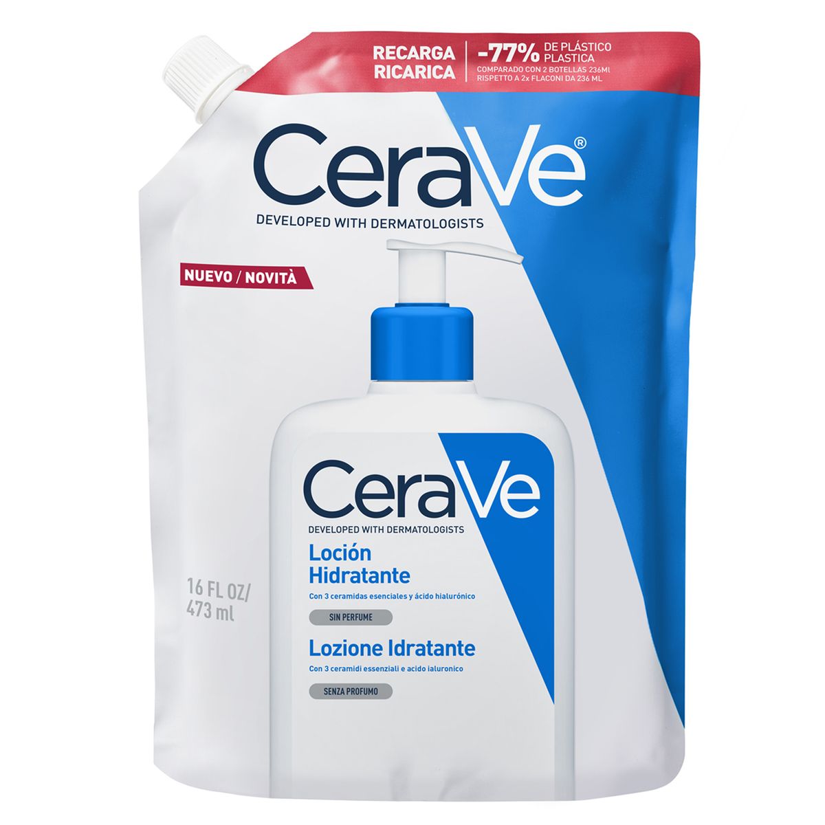CERAVE - Hidratante facial Refill Loción CeraVe para Piel Seca 374 ml