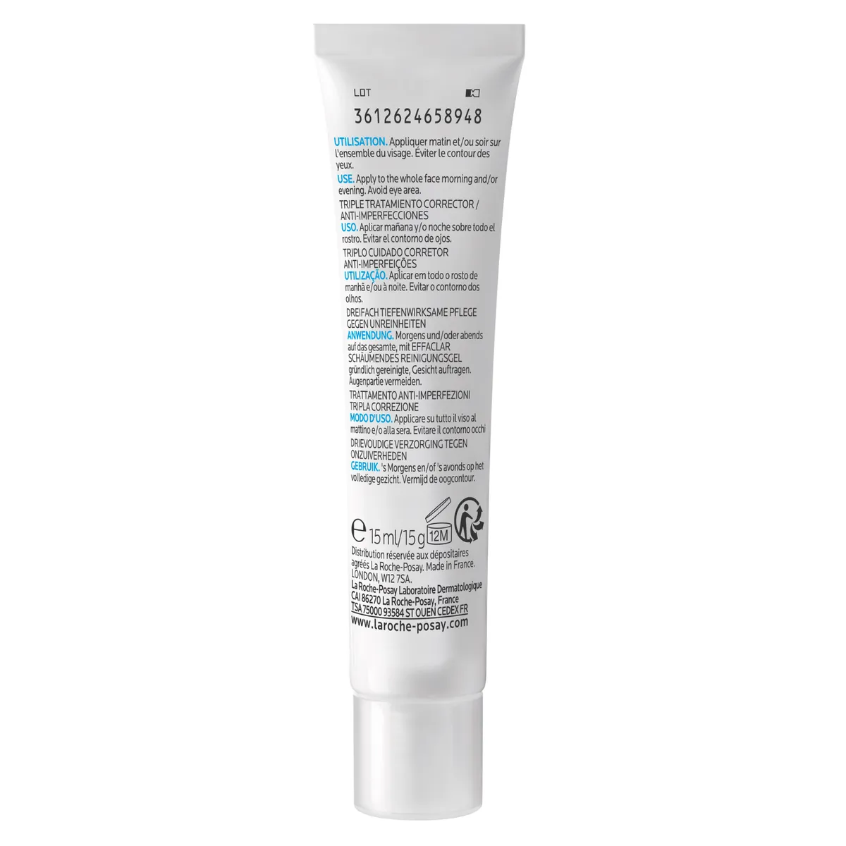 LA ROCHE POSAY - Tratamiento de acné Crema anti-imperfecciones effaclar La Roche Posay para Todo tipo de piel 15 ml