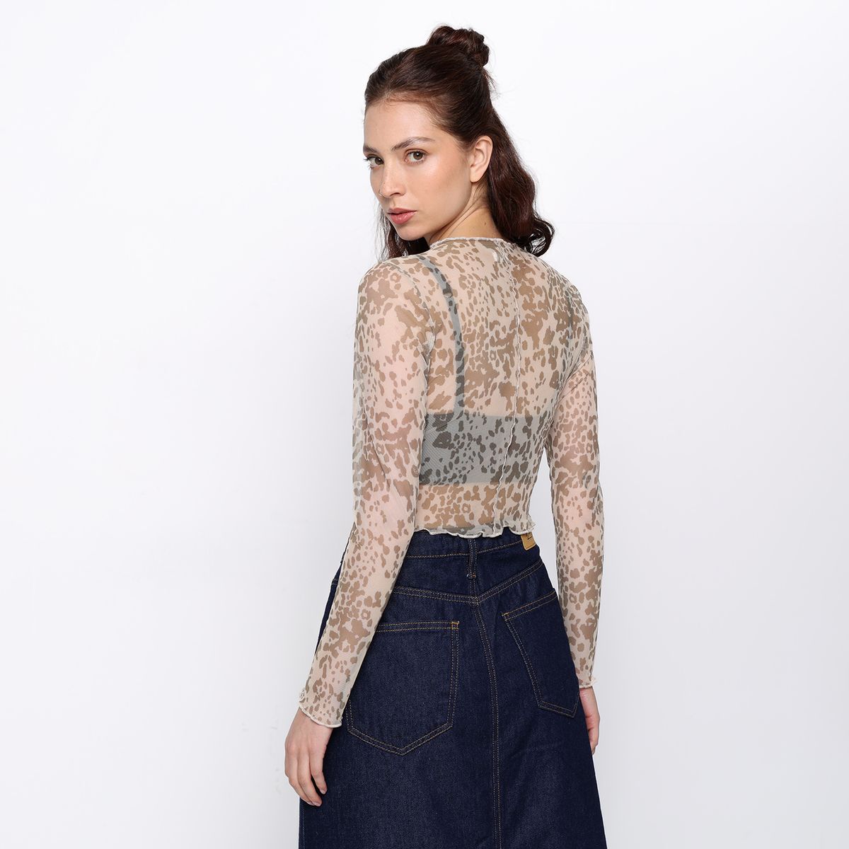 DENIMLAB - Top esqueleto Mujer Con transparencia Manga larga Denimlab