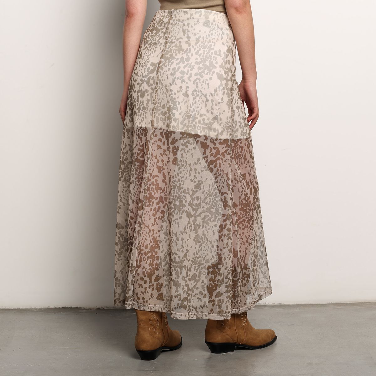 DENIMLAB - Falda Maxi Mujer Con transparencia de Algodón Denimlab