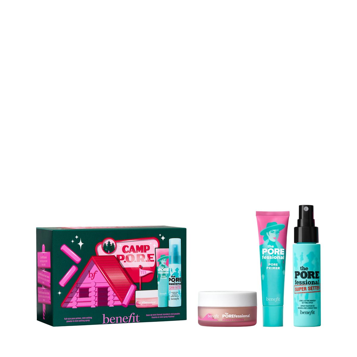 BENEFIT - Set de maquillaje rostro poros Camp pore Benefit Incluye 3 productos