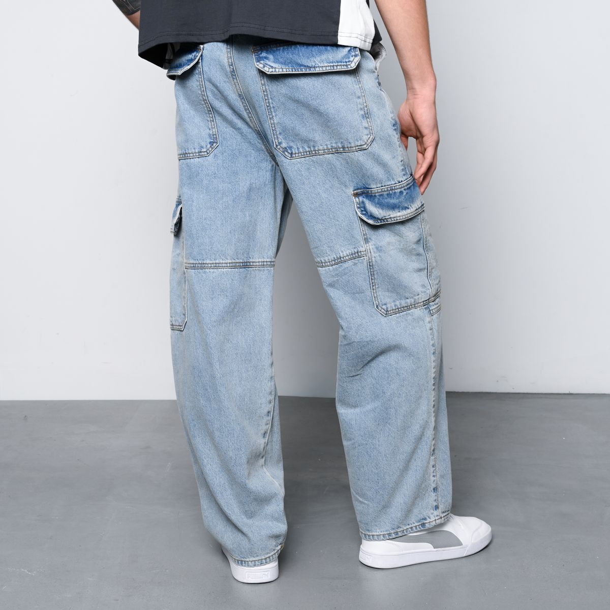 DENIMLAB - Jean Cargo Hombre Baggy Denimlab Largo 32